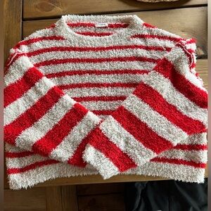 Storia Red & White Striped Sweater Size S